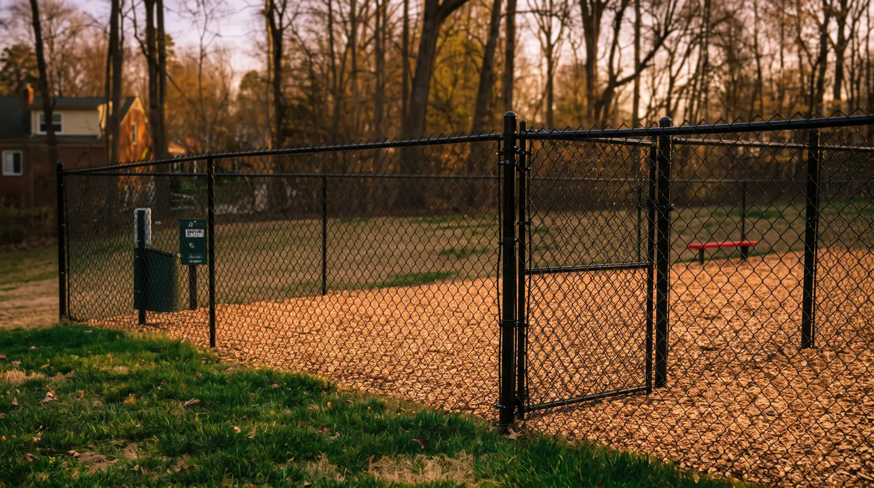 Black commercial chain-link security fence in Austin, TX